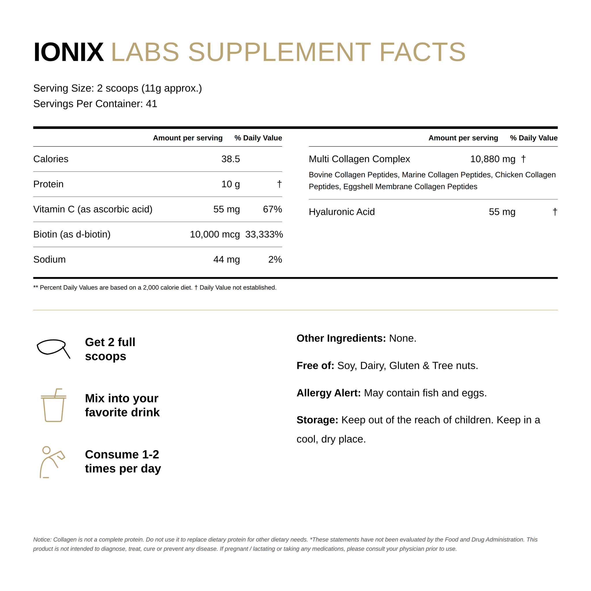Multi Collagen Peptides — 8-in-1 Daily Formula | Ionix Labs